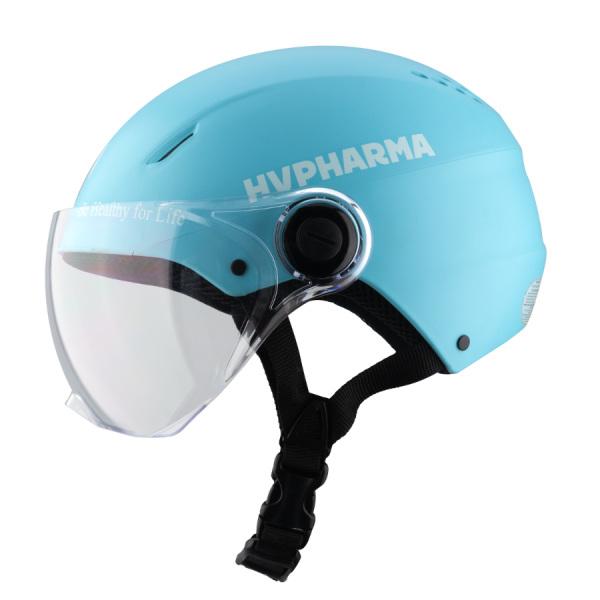 Mũ bảo hiểm nửa đầu có kính Asia MT-155K 3 Nón bảo hiểm nửa đầu Asia MT-155K có quai và nút bấm dễ sử dụng