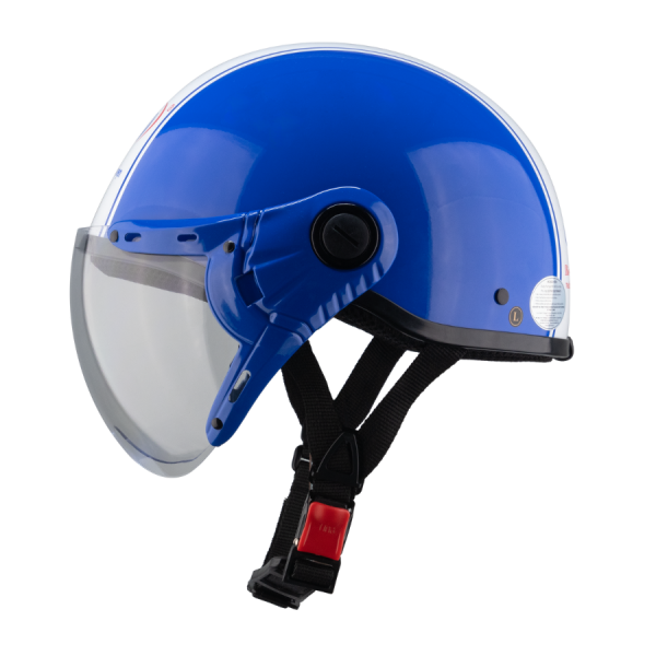 Nón bảo hiểm 1 2 có kính Asia MT-114KC 3 Nón bảo hiểm nửa đầu Asia MT-114KC quai nón chắc chắn, không lo bị tuột