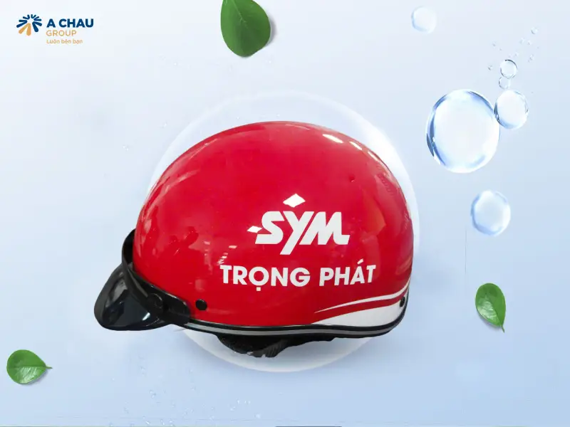 Công ty in nón bảo hiểm theo yêu cầu, in logo, slogan đẹp 7 Mũ bảo hiểm in theo yêu cầu 2 bên hông