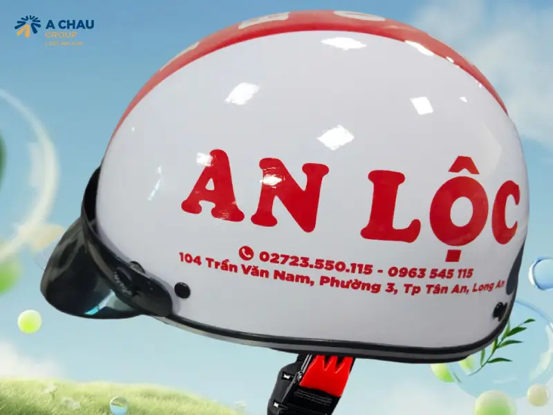 Công ty in nón bảo hiểm theo yêu cầu, in logo, slogan đẹp 4 Kỹ thuật in mũ bảo hiểm của Á Châu đảm bảo độ bền lâu dài