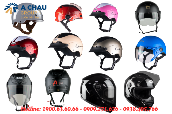 Á Châu- Công ty sản xuất nón bảo hiểm theo yêu cầu tại tphcm 2 Công ty sản xuất nón bảo hiểm có mẫu mã đa dạng