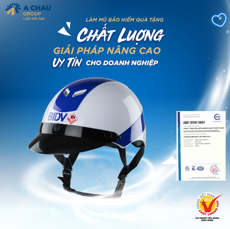 Quy trình đặt mũ bảo hiểm quà tặng của công ty Á Châu 2 Nón bảo hiểm quà tặng đạt chuẩn CR