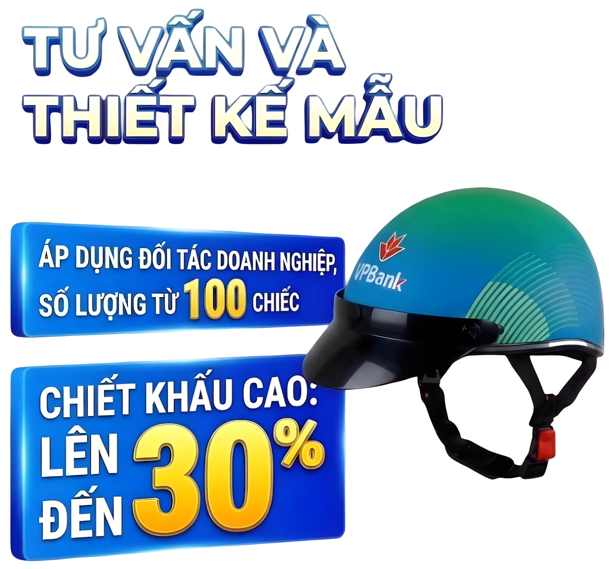 Có thể giảm đến 30% khi đặt nón bảo hiểm rin logo số lượng lớn