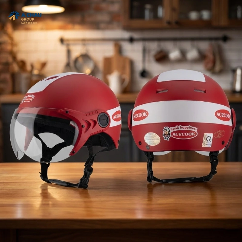 Mũ bảo hiểm in logo giá tận xưởng, ưu đãi giảm tới 25% 11 Mũ bảo hiểm in logo 1/2 có kính