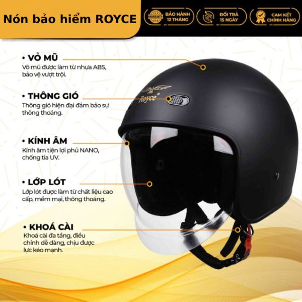 Phân phối mũ bảo hiểm chính hãng Royal, Asia, ROC, Royce, KiO 6 Mũ bảo hiểm chính hãng ROYCE