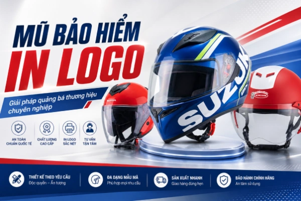 Mũ bảo hiểm in logo theo yêu cầu
