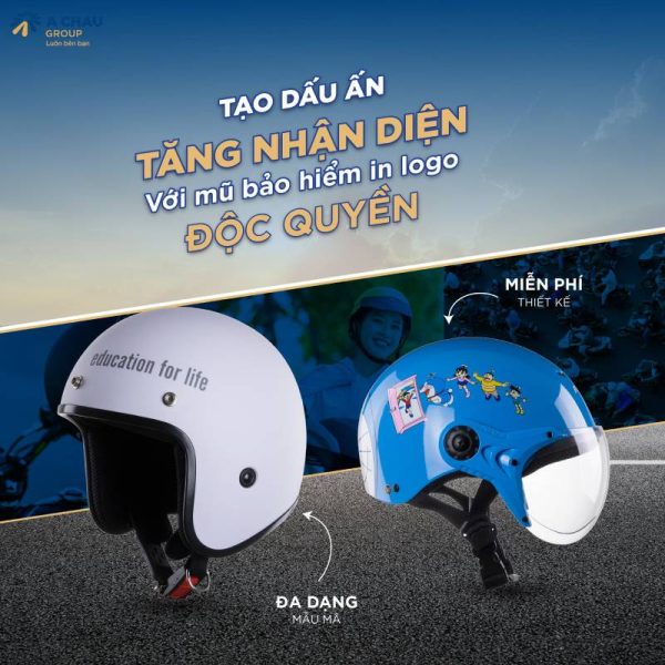 Phân biệt mũ bảo hiểm quảng cáo và mũ bảo hiểm thông thường 4 Tăng nhận diện với mũ bảo hiểm quảng cáo