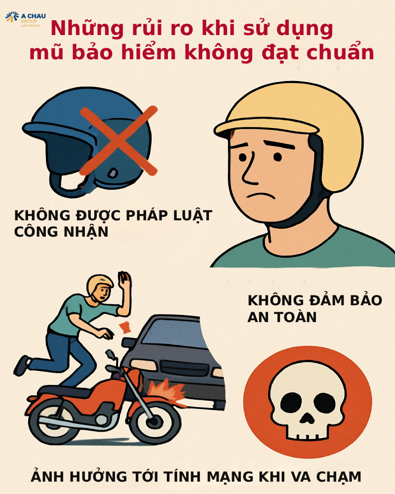 4 điều kiện mũ bảo hiểm xe máy được lưu hành tại Việt Nam 6 Những rủi ro khi sử dụng mũ bảo hiểm xe máy kém chất lượng