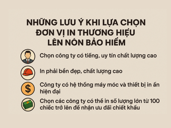 Chọn công ty in thương hiệu lên mũ bảo hiểm cần lưu ý những gì