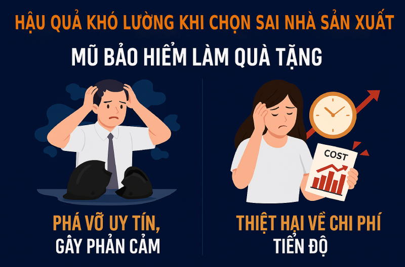 Tầm quan trọng chọn đúng nhà sản xuất mũ bảo hiểm quà tặng 4 Chọn sai nhà sản xuất mũ bảo hiểm quà tặng để lại hậu quả khó lường