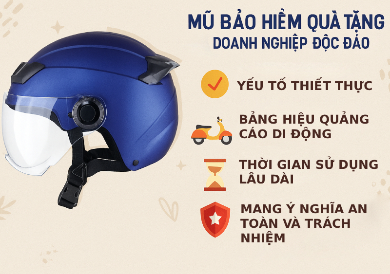 Xưởng nón bảo hiểm nào sản xuất chất lượng giá tốt 2025? 1 Mũ bảo hiểm - món quà tặng doanh nghiệp độc đáo