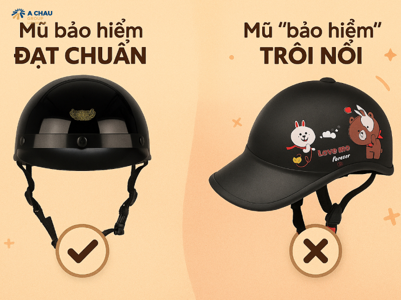 Các loại mũ bảo hiểm xe máy xu hướng nhất 2025 là gì? 6 Phân biệt mũ bảo hiểm đạt chuẩn với mũ bảo hiểm trôi nổi