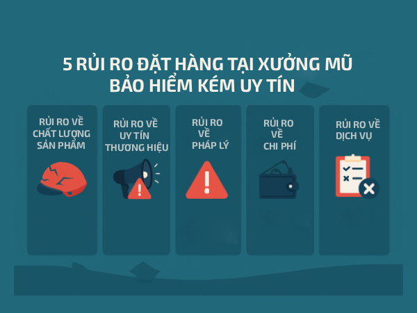 5 rủi ro khi chọn xưởng sản xuất mũ bảo hiểm kém chất lượng