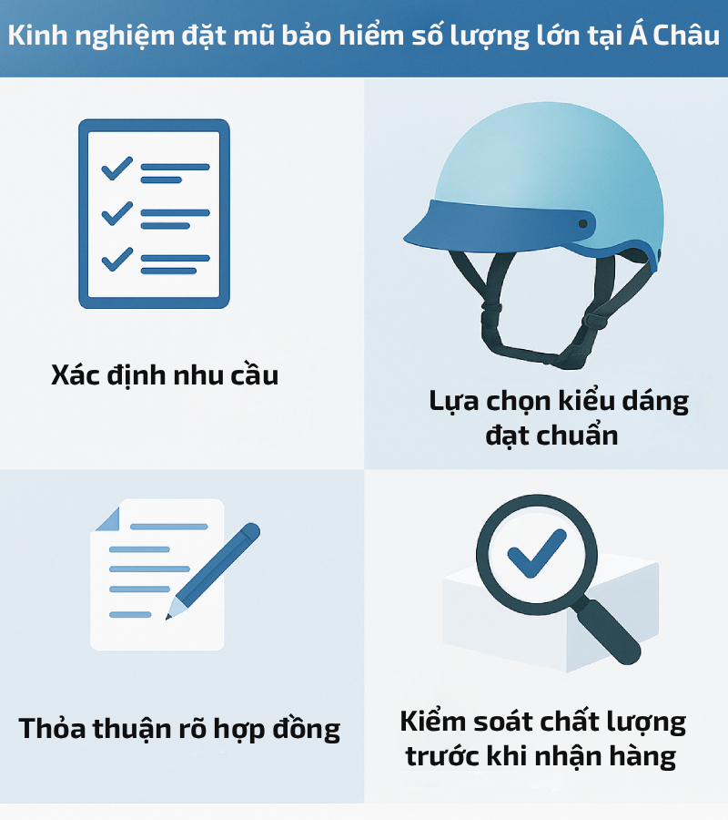 Có nên đặt mũ bảo hiểm số lượng lớn tại Á Châu không? 4 Kinh nghiệm đặt mũ bảo hiểm số lượng lớn tại Á Châu