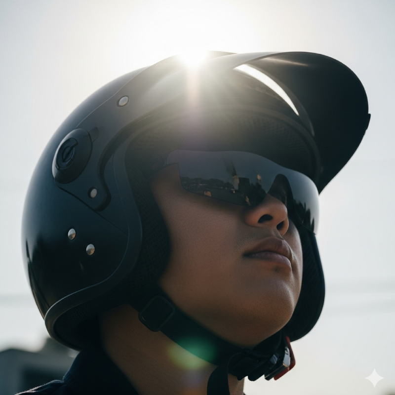 Mũ bảo hiểm có kính chống tia uv loại nào tốt? 4 Test nón bảo hiểm có kính chống tia uv dưới ánh nắng trực tiếp