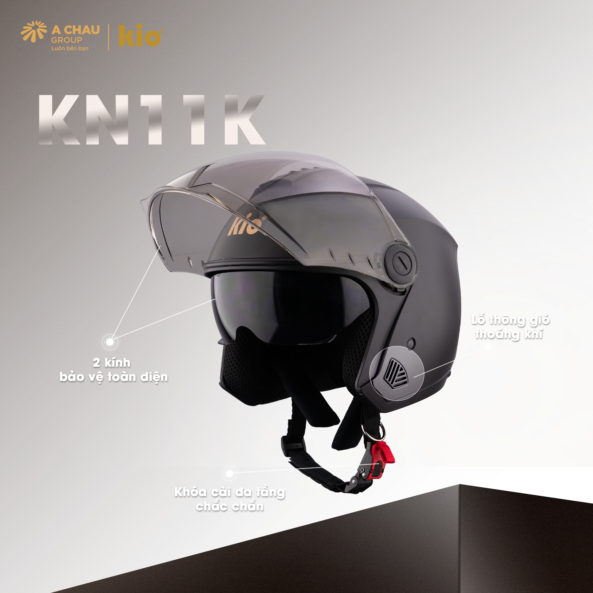 Nón bảo hiểm nữ cao cấp KiO KN11