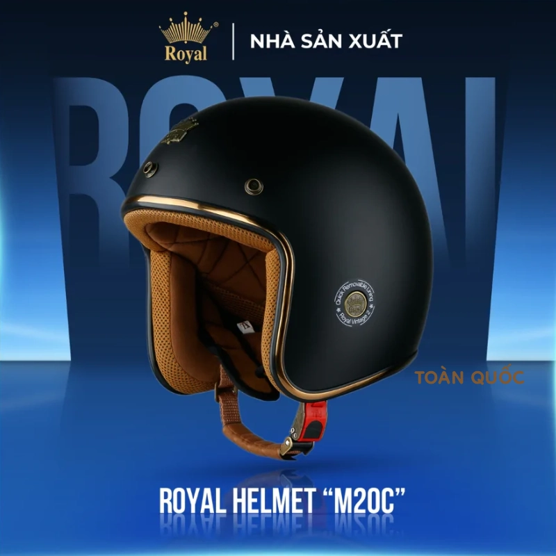 21 mẫu mũ bảo hiểm nữ đẹp nhất hiện nay 17 Mũ bảo hiểm cả đầu cho nữ Royal M20C