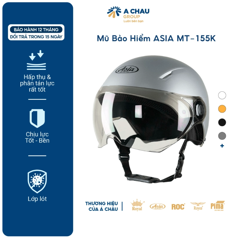 Mũ bảo hiểm nửa đầu có kính trọng lượng nhẹ, đội lâu không mỏi cổ