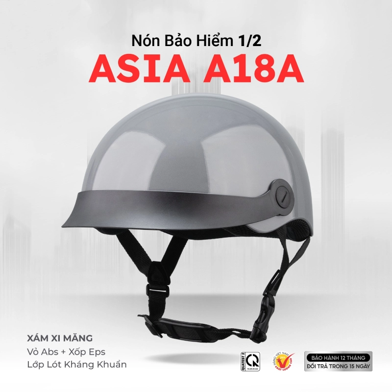 Mũ bảo hiểm lưỡi trai nào được đội, loại nào bị cấm khi đi xe máy 1 Nón bảo hiểm nửa đầu Asia có lưỡi trai