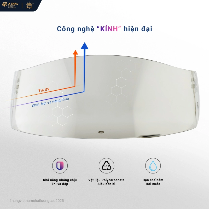 Nón bảo hiểm 1/2 có kinh không được lóa, kính trong