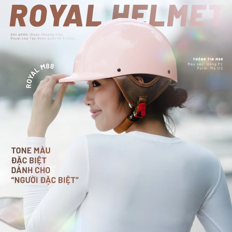 Nón bảo hiểm nửa đầu thời trang