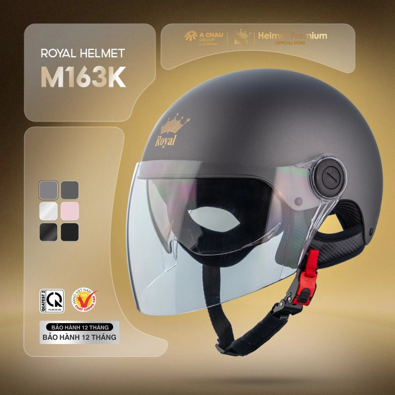 Mũ bảo hiểm nửa đầu có kính thiết kế đẹp, đa dạng