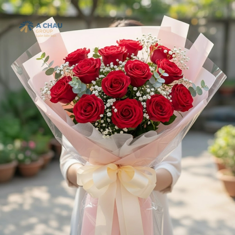 8/3 nên tặng gì cho người yêu, 1 bó hoa tươi lãng mạn