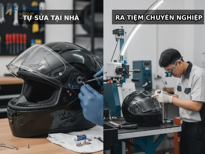 Nên tự sửa mũ bảo hiểm tại nhà hay đưa ra tiệm