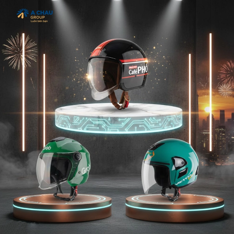 Top các loại mũ bảo hiểm quảng cáo phổ biến nhất hiện nay không thể thiếu mũ 3/4 có kính