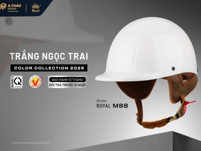 Nón bảo hiểm màu nào đẹp nhất - Màu trắng ngọc trai