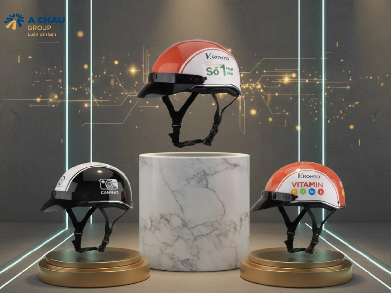 Các loại mũ bảo hiểm quảng cáo phổ biến nhất hiện nay không thể thiếu mũ 1/2