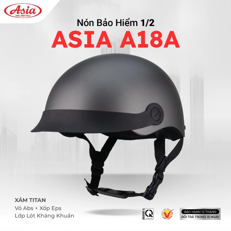 Mũ bảo hiểm lưỡi trai nào được đội, loại nào bị cấm khi đi xe máy 6 Mũ bảo hiểm lưỡi trai Asia A18A