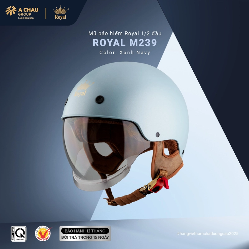 Nón bảo hiểm màu xanh navy phù hợp cho người mệnh thủy