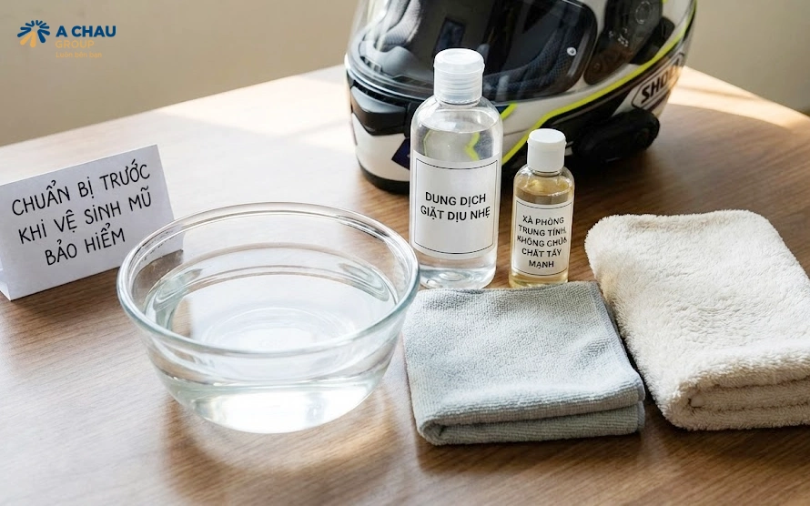 Chuẩn bị trước khi vệ sinh nón bảo hiểm