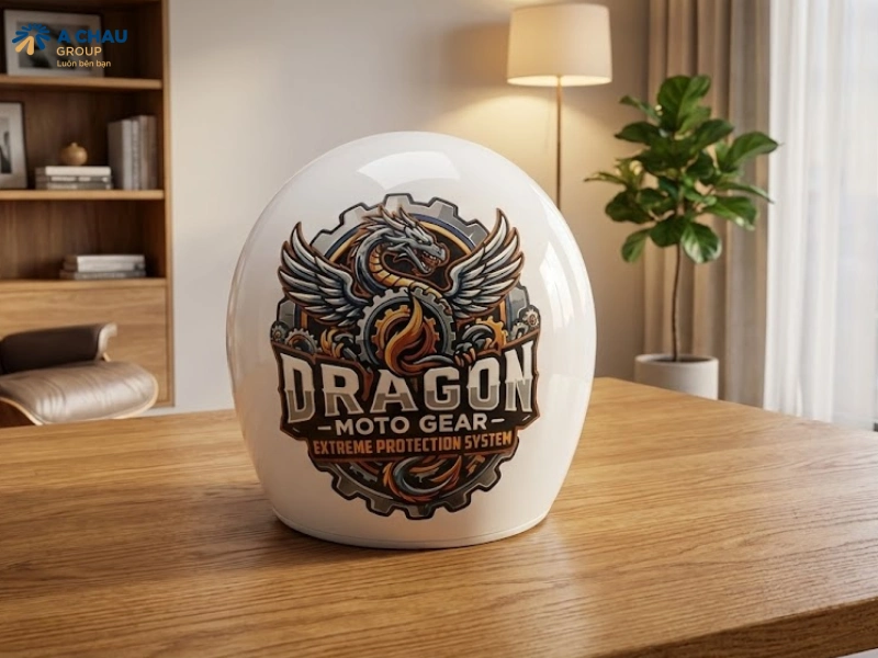 In logo quá to, quá dày hoặc quá nhiều chi tiết là sai lầm khi in logo trên nón bảo hiểm quà tặng 