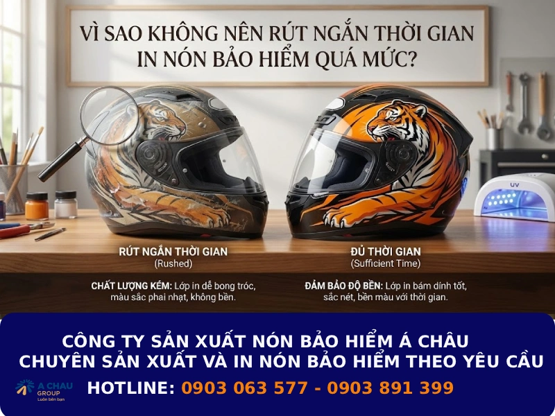 Lý do không nên rút ngắn thời gian in nón bảo hiểm quá mức?
