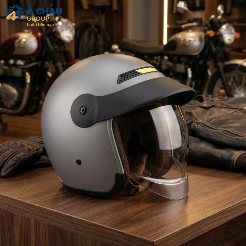 Nón bảo hiểm 3/4 có kính che mặt