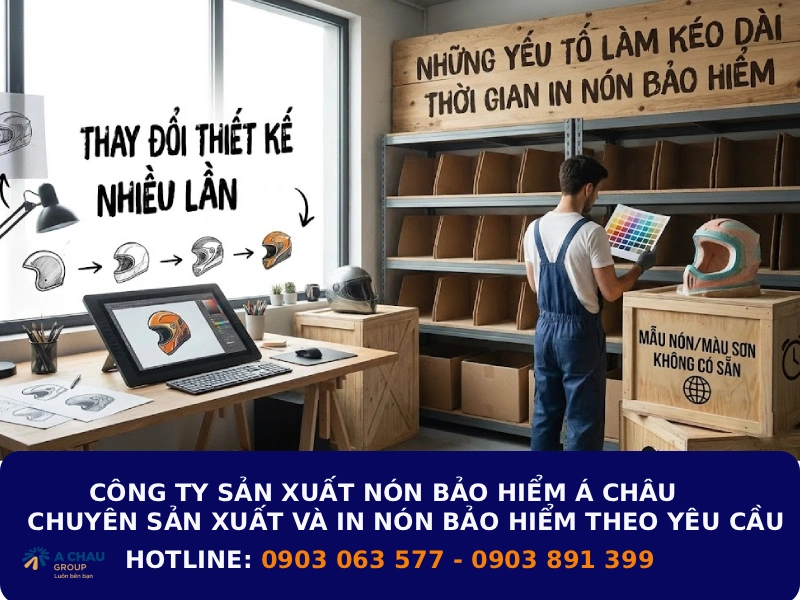Những yếu tố có thể làm kéo dài thời gian in nón bảo hiểm
