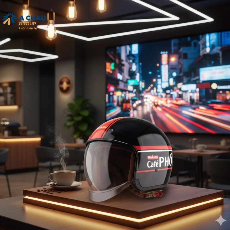 Màu nào phù hợp nhất khi làm mũ bảo hiểm quảng cáo - Màu đen sang trọng, mạnh mẽ và đậm chất chuyên nghiệp 