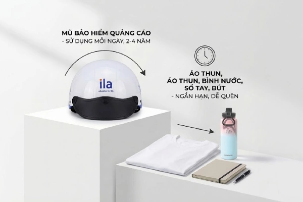 So sánh mũ bảo hiểm quảng cáo với các quà tặng khác