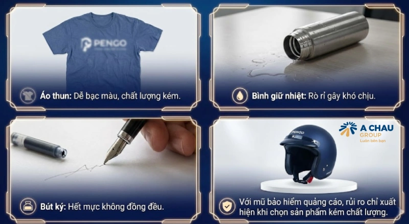 So sánh mũ bảo hiểm quảng cáo với các quà tặng khác về rủi ro thương hiệu