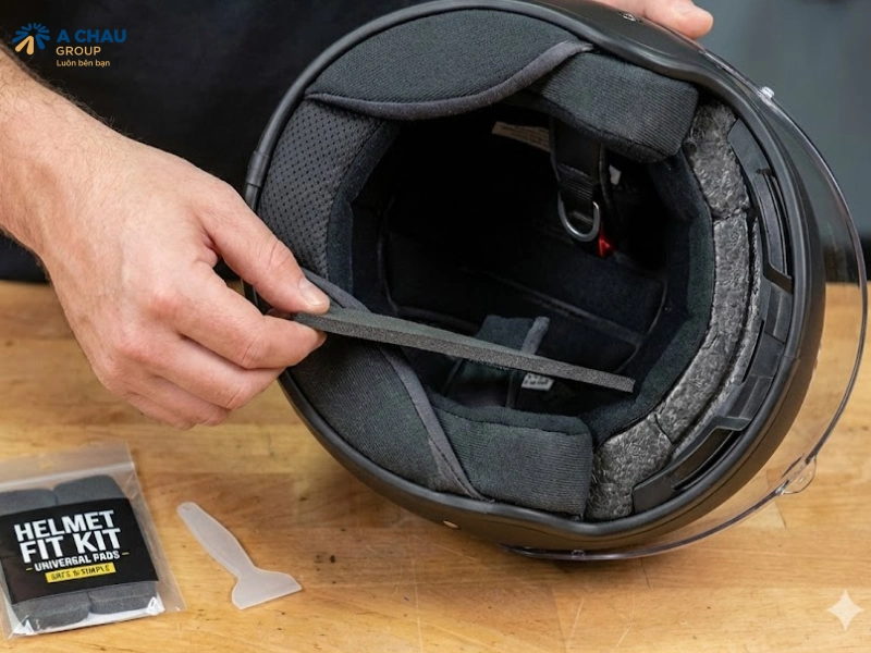 Mũ bảo hiểm bị rộng bằng cách thêm đệm lót mũ bảo hiểm đơn giản, an toàn và hiệu quả nhất