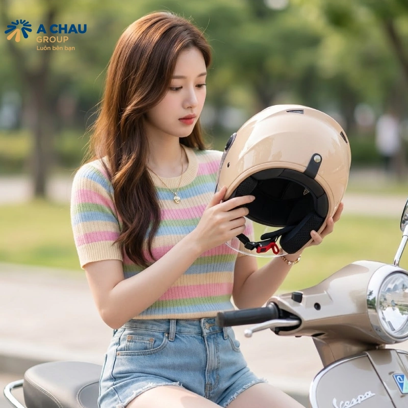 Kiểm tra mũ trước khi đội nón bảo hiểm