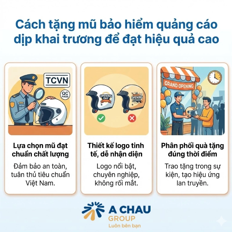 Cách tặng mũ bảo hiểm quảng cáo dịp khai trương để đạt hiệu quả cao