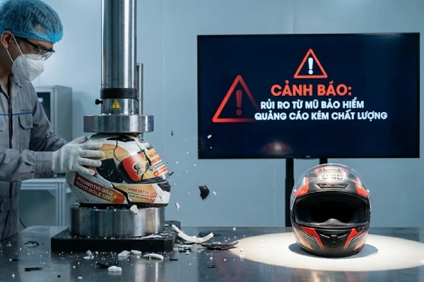 Những rủi ro khi đặt mũ bảo hiểm quảng cáo không rõ nguồn gốc
