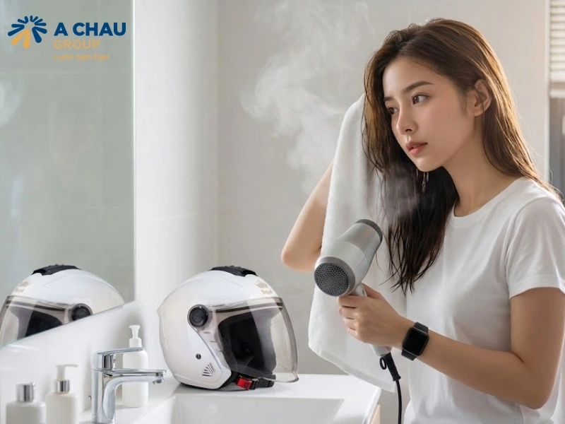 Chia sẻ cách đội nón bảo hiểm không bị xẹp tóc hay nhất 5 Giữ tóc khô và sạch trước khi đội nón bảo hiểm