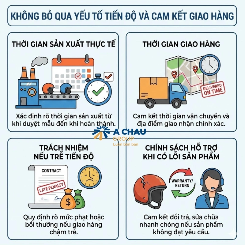 Không bỏ qua yếu tố tiến độ và cam kết giao hàng