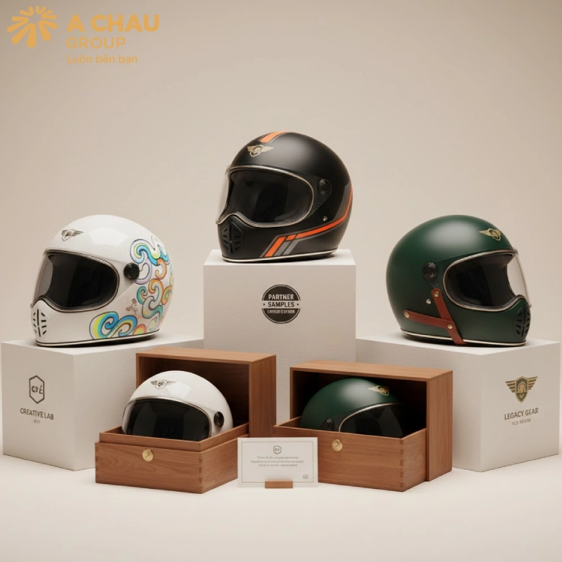 Làm nón mẫu để đối tác xét duyệt, tặng nón mẫu