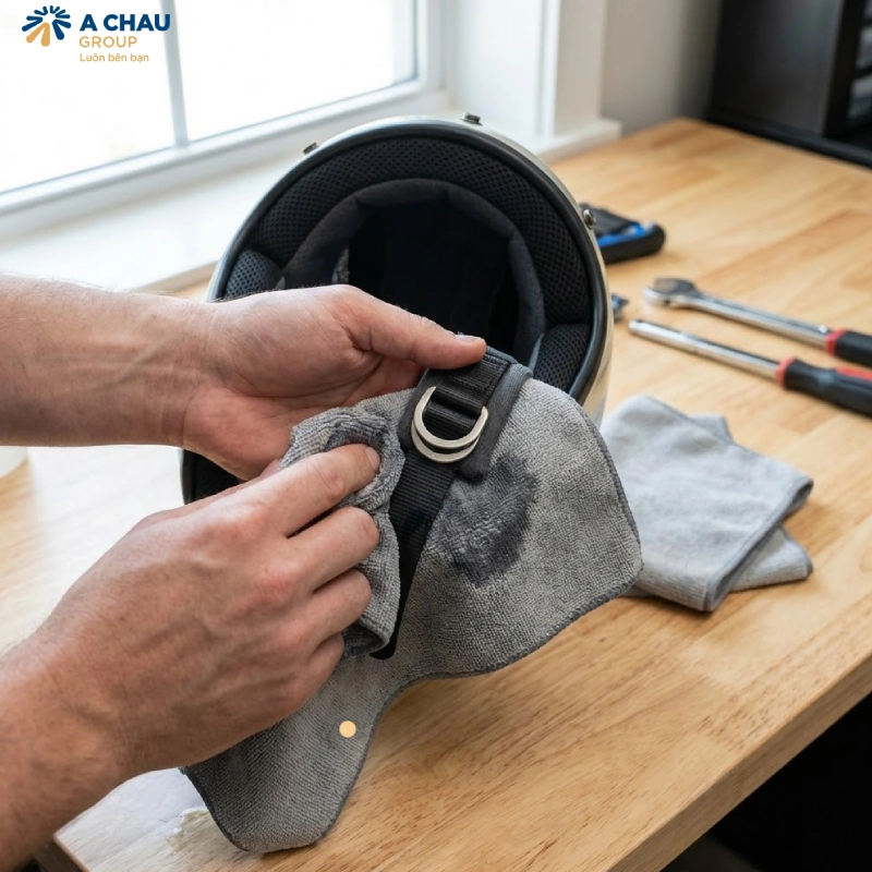 Vệ sinh quai và khóa nón