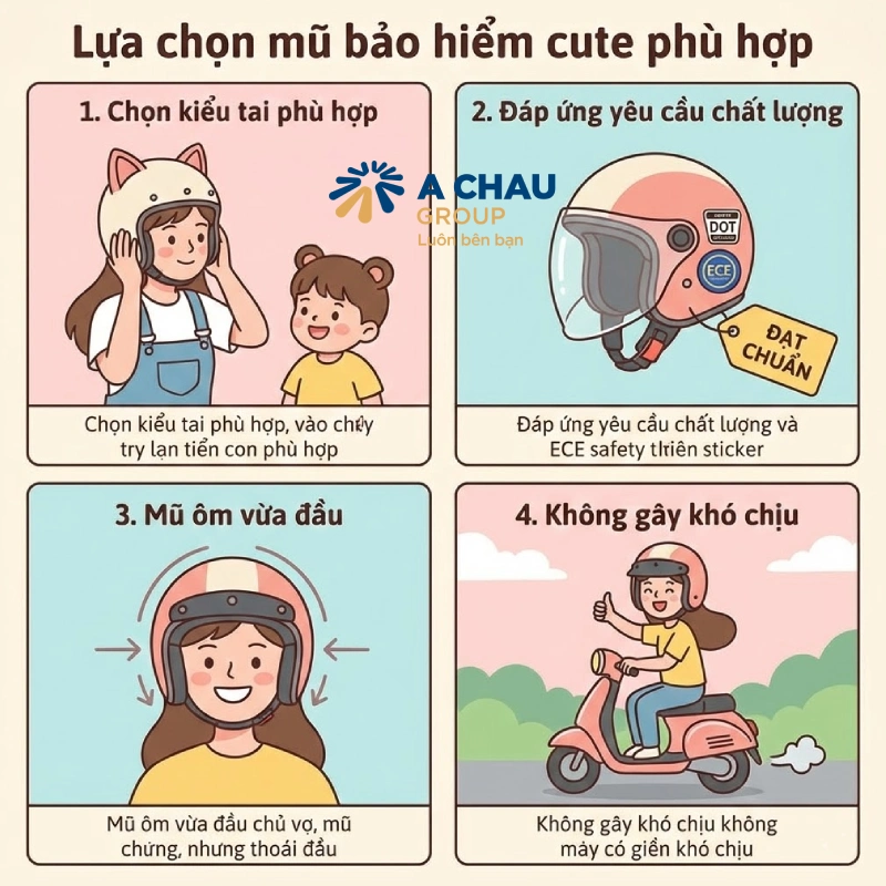 Lựa chọn mũ bảo hiểm cute như thế nào cho phù hợp?